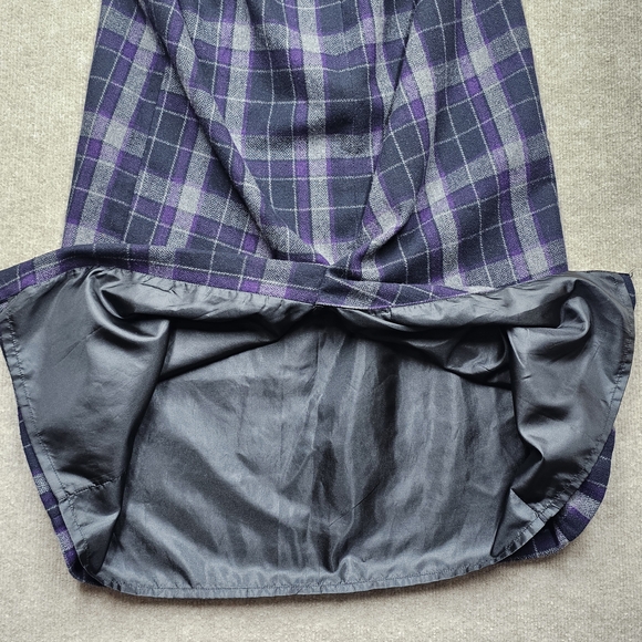 Chadwick’s Purple Plaid Wool Blend Long Pencil Skirt – Size 10 Tall - Picture 12 of 13